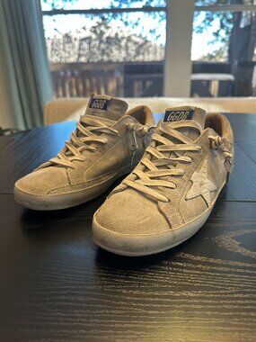 Golden Goose Grey Suede Super Star Low Top Sneakers